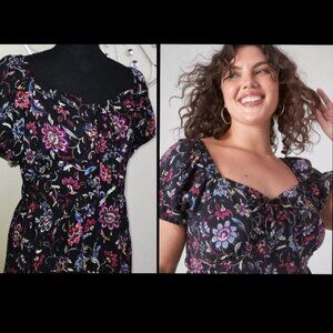 Lane Bryant Bubble Sleeve Midi Dress NWT Size 14